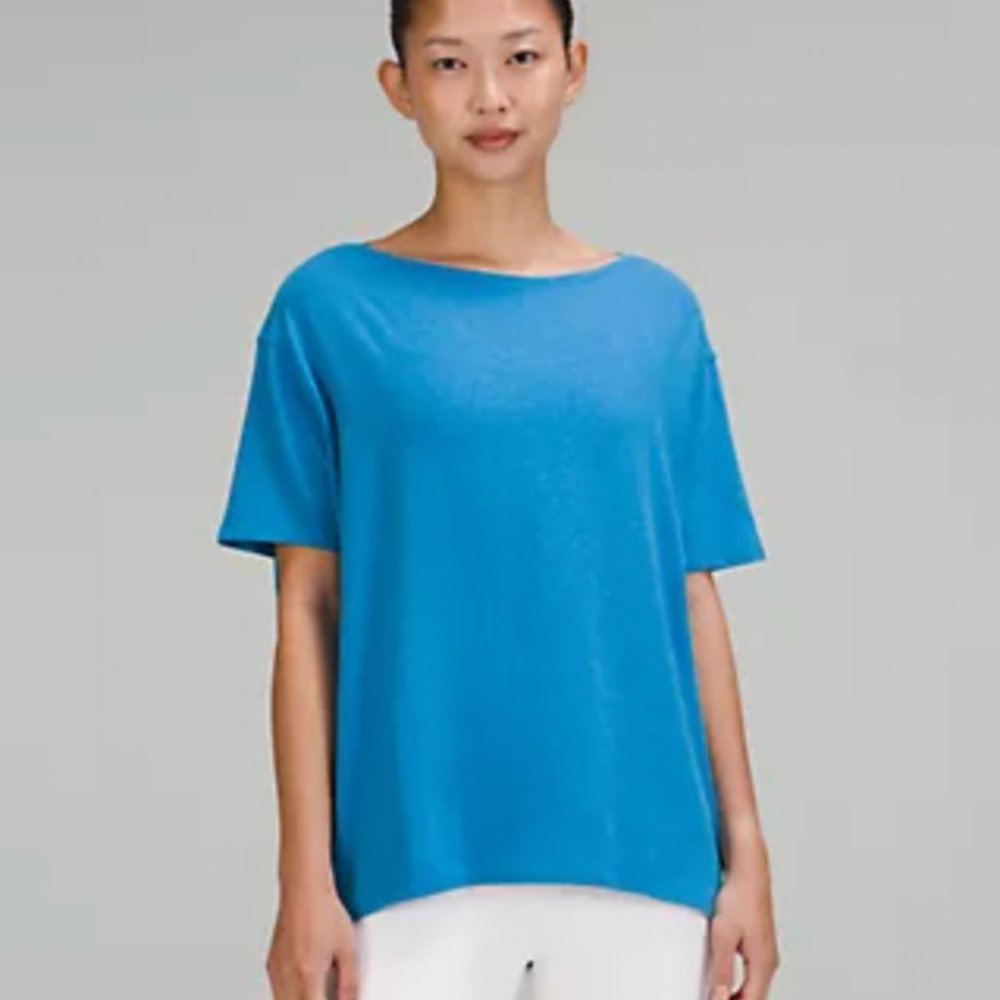 Lululemon Back in Action Short-Sleeved Shirt - Heathered Poolside